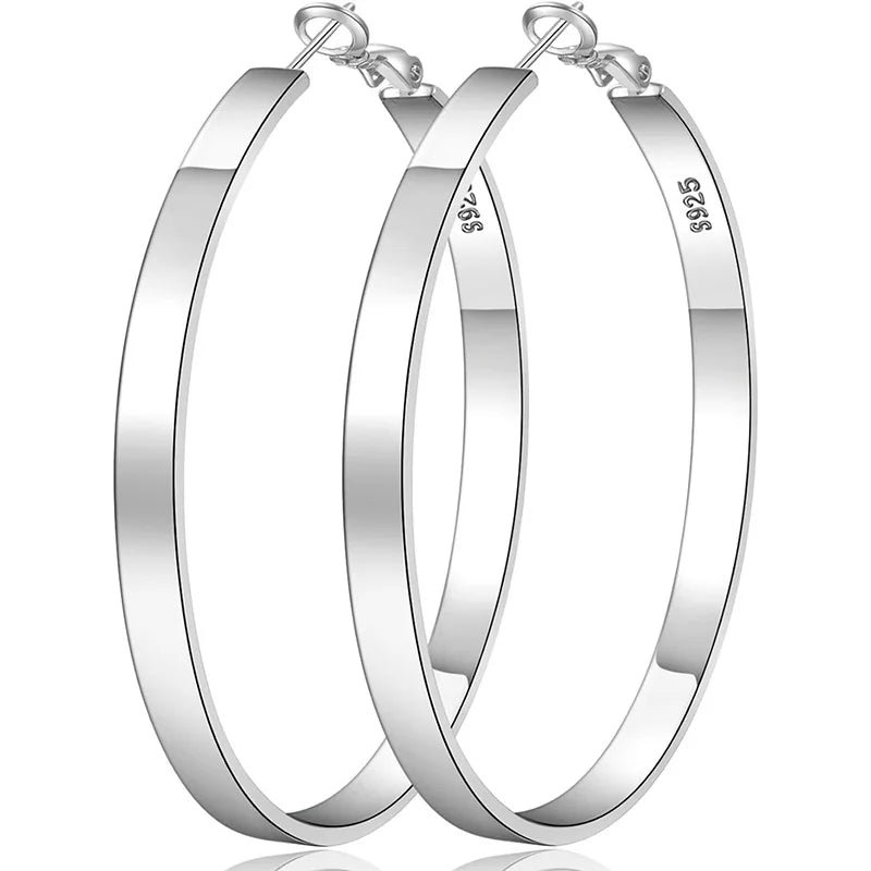 925 Silver Needle Hoop Earrings