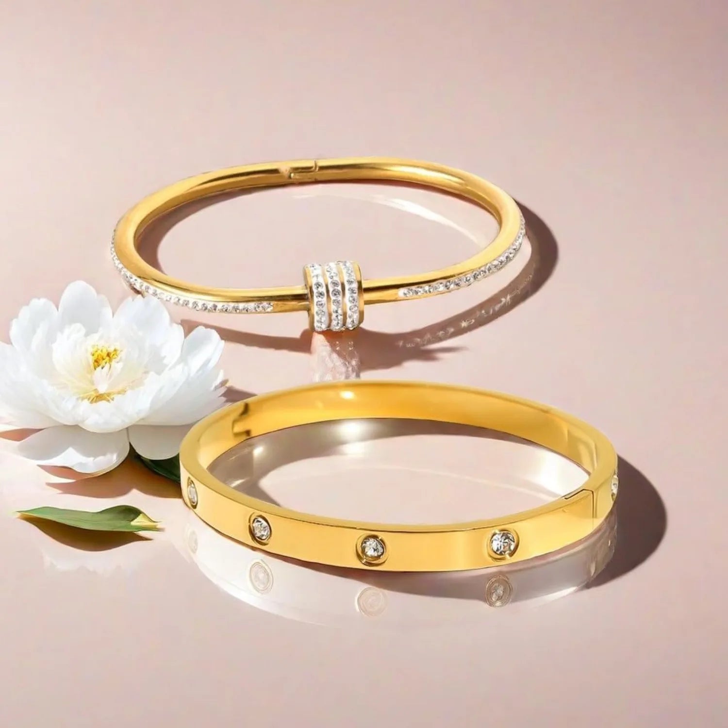 Gold Plated Bracelet Stack for Women Non Tarnish Dainty Women's Luxury Bangle Bracelets Set Birthday Gifts Trendy Jewelry