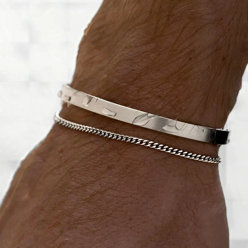Stainless Steel Punk Men Bracelet Bangle Water Proof 14k Gold Plated Fashion Cuban Link Chain Bracelets Daily Wear Jewelry