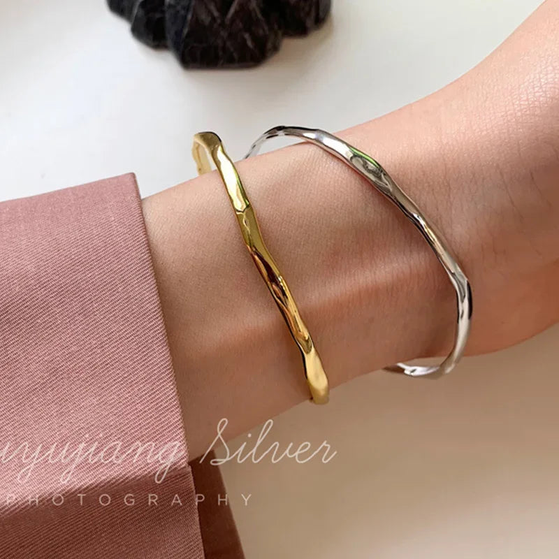 14K Gold Plated Stamp Bangle