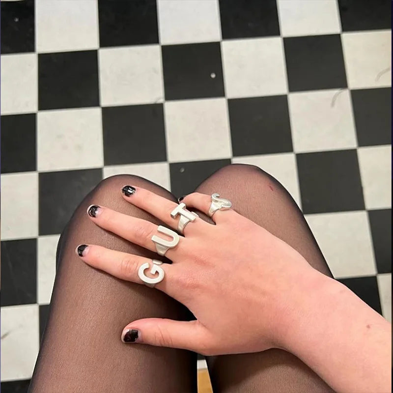 Letter G U T S Rings for Set Inspired Album Olivia Rodrigo Jewelry for Women Girls Outfit Merchandise Singer Fans Gifts