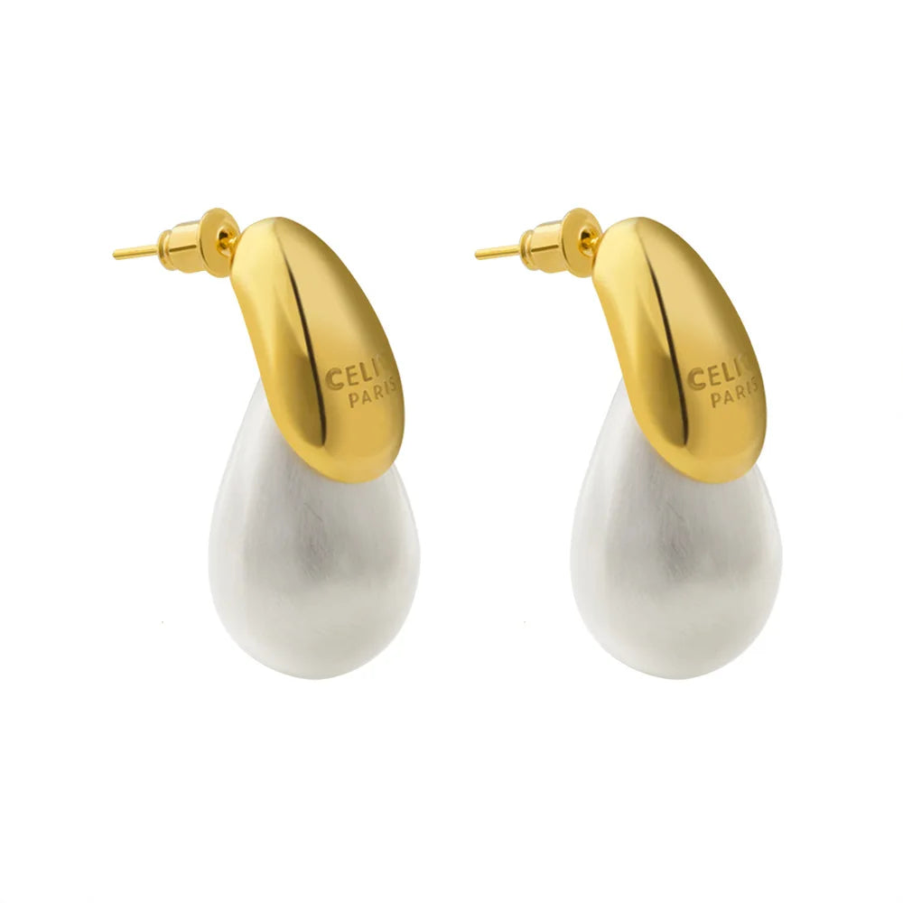 Transparent Water Drop Earrings for Women Gold Plated Elegant Modern Fashion Design Earrings Party Jewelry Gifts