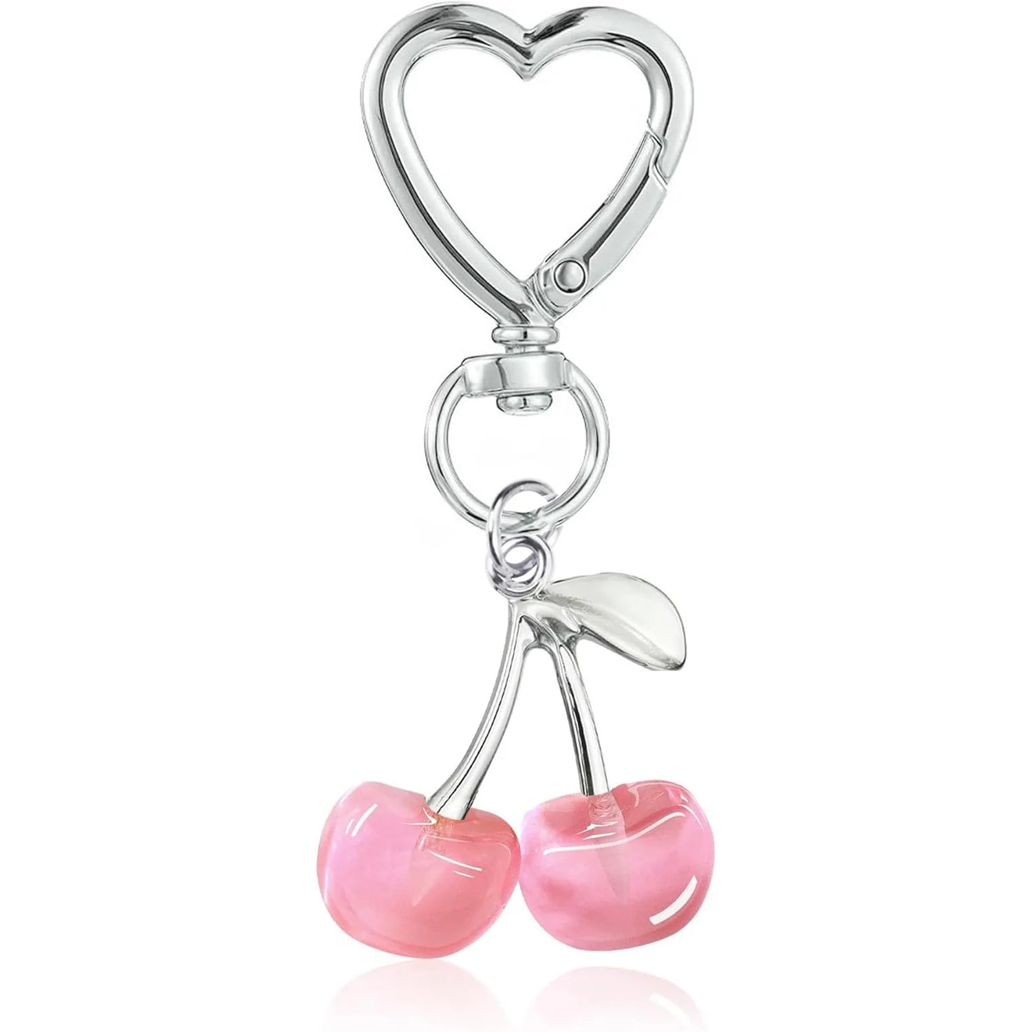 Cute Cherry Keychain Kawaii Cherry Bag Purse Charms for Women Car Keys Decor Gifts Stuff Accessories