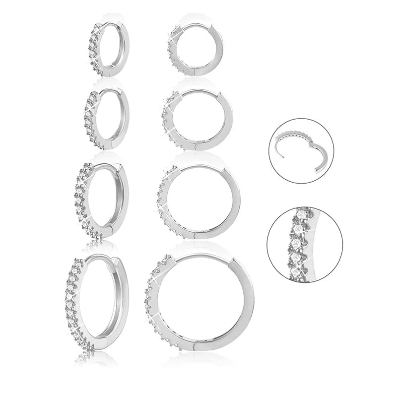 4 Pairs Small Huggie Cartilage Hoop Earrings 14K Gold Plated Cute Mini Piercings Aretes Earrings Sets for Women Trendy Jewelry